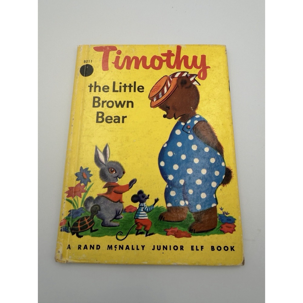 Vintage Timothy the Little Brown Bear A Rand McNally Junior Elf Book  #8011 1949